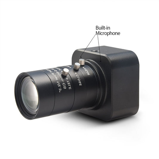 HD USB Camera 4K 30fps Live Lens 5-50mm Built-in Microphone Webcam UVC Industry Free Drive Compatible Windows Mac OS X Linux