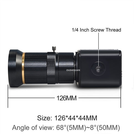 HD HDMI Industrial Camera 1080P 5-50mm Zoom for Live View & Inspection