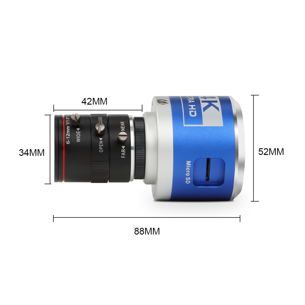 Industry 4K HDMI Camera 2160P30FPS 1080P60/120FPS 6-12mm Lens