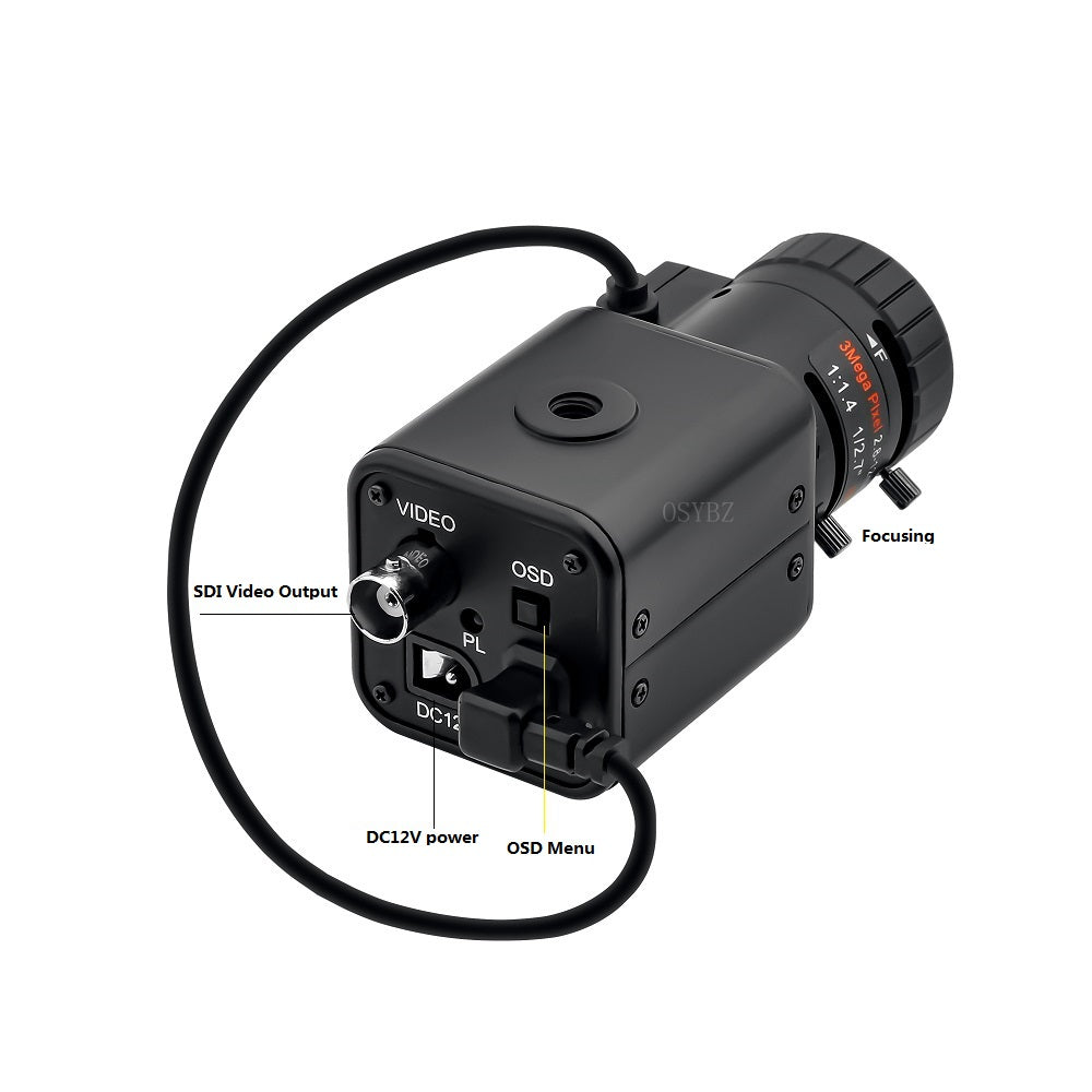 HD-SDI 1080P 2.0MP Camera 2.8-12mm Auto Iris Live Broadcast Camera