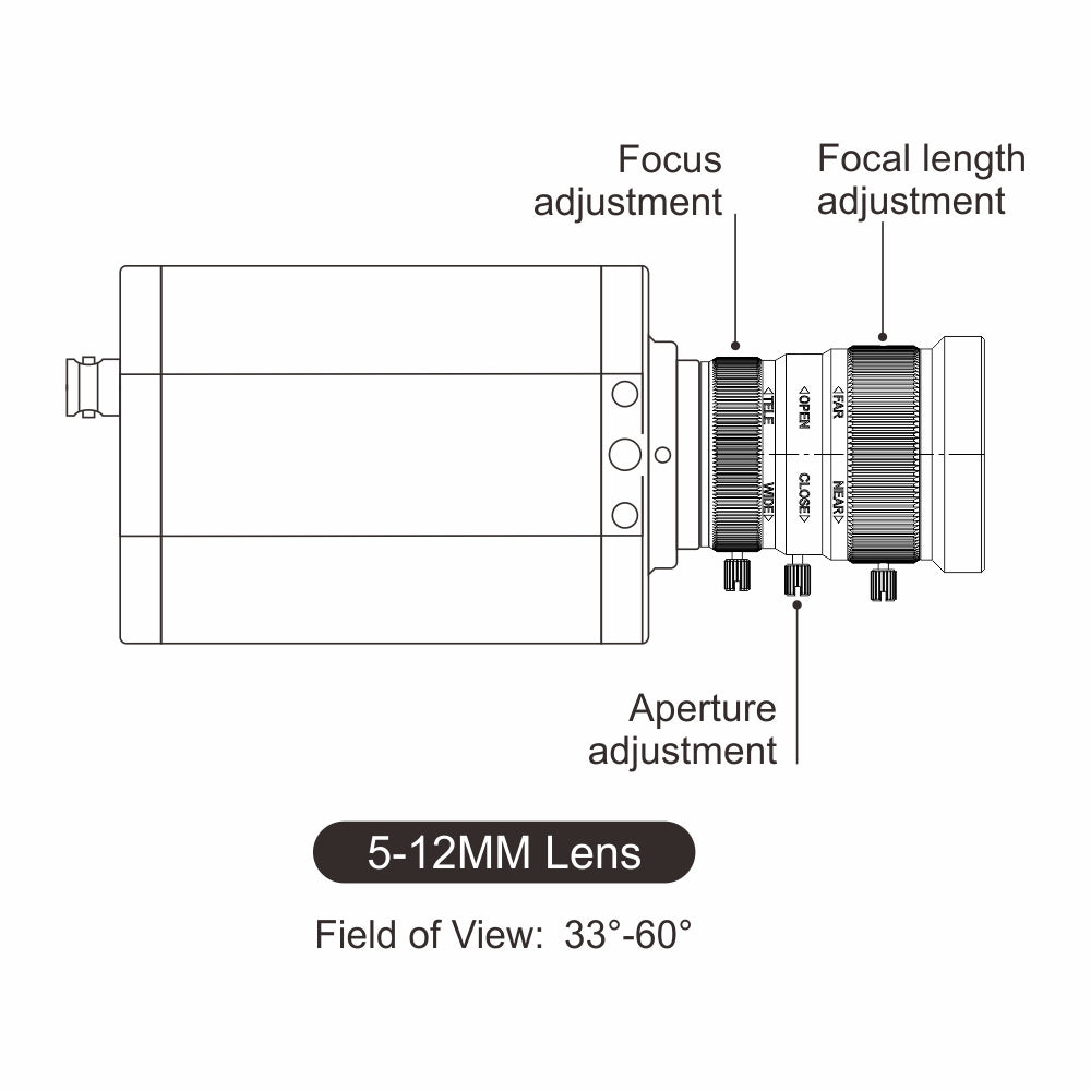 3G-SDI 4K HDMI Industrial Camera 5-12mm Lens for Live Stream & Teaching