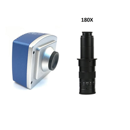 4K HDMI 8MP Industrial Microscope Camera IMX334 100X/180X LED Light