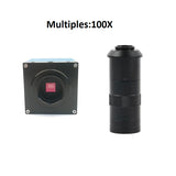 Industrial Video HDMI VGA USB HD 1080P 60fps Microscope Camera 100X 180X Zoom C /CS Mount Lens Filling Lamp For Phone PCB Repair