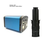 Digital Microscope AF Auto Focus HDMI 1080P 60FPS Industrial Electronic Microscope Camera Lens 100X 180X Lens Filling Lamp