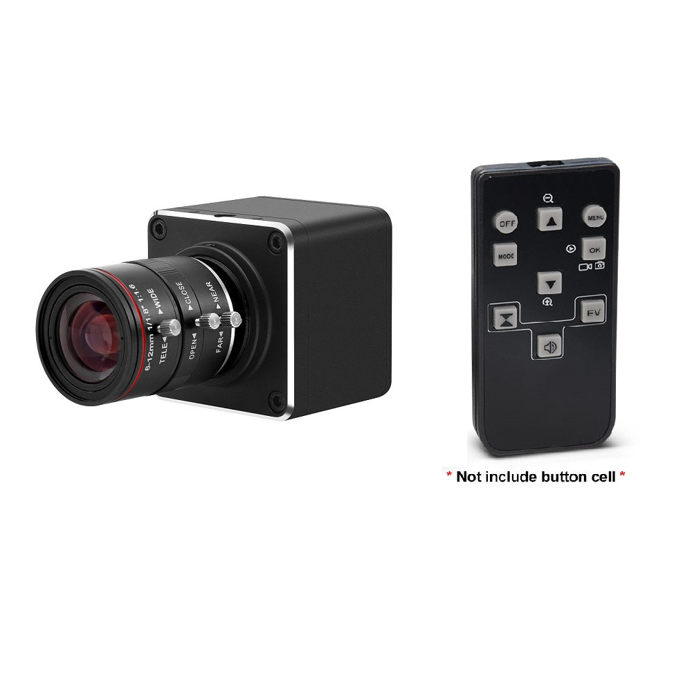 12MP 4K HDMI Camera 6-12mm C/CS-Mount Industrial Live Streaming Webcam