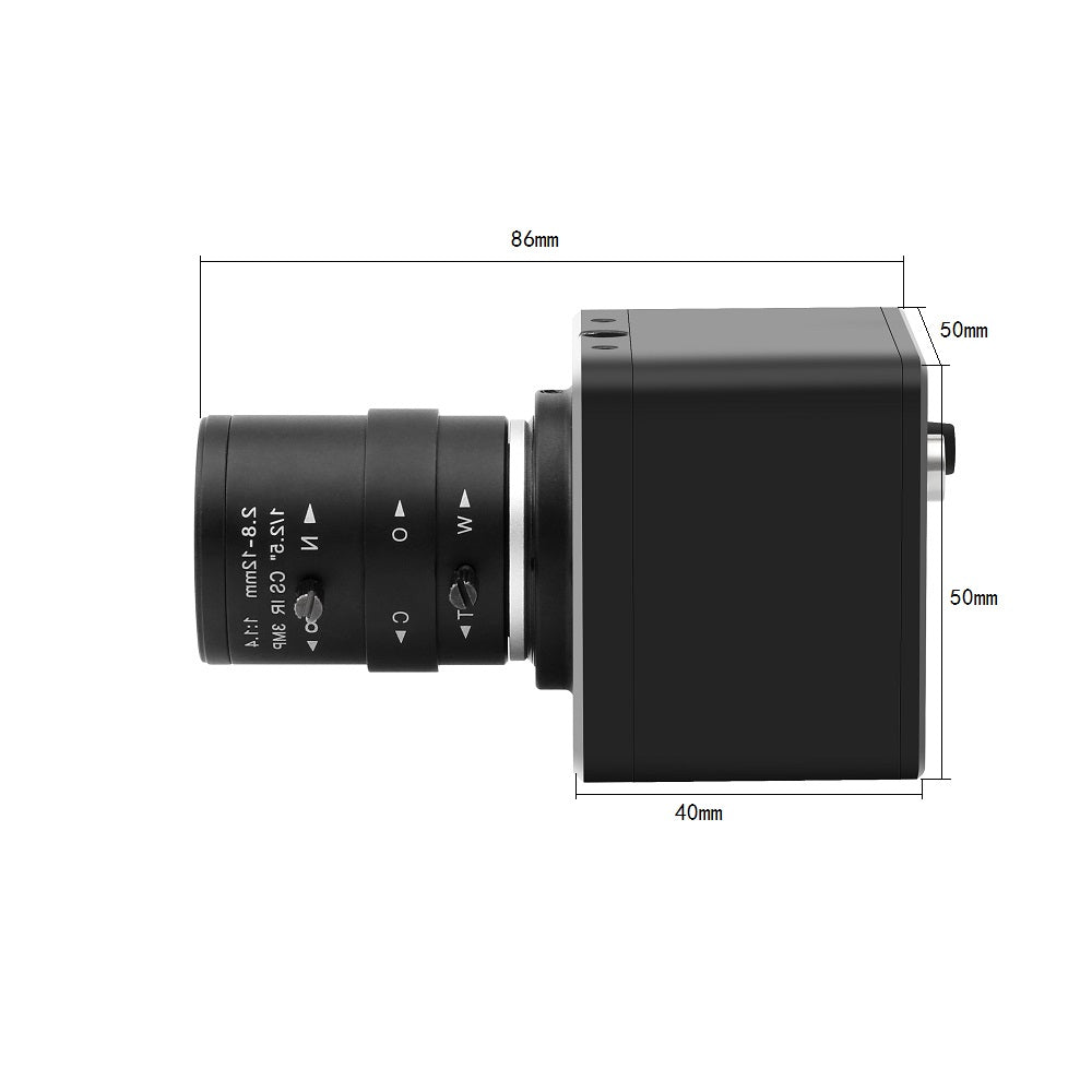 4K HDMI Live Broadcast Camera 2.8-12mm C/CS-Mount Industrial Streaming Webcam