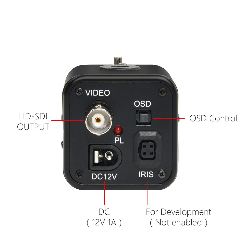 3G-SDI 1080P 60fps Camera WDR 3D-DNR 2.8-12mm Zoom