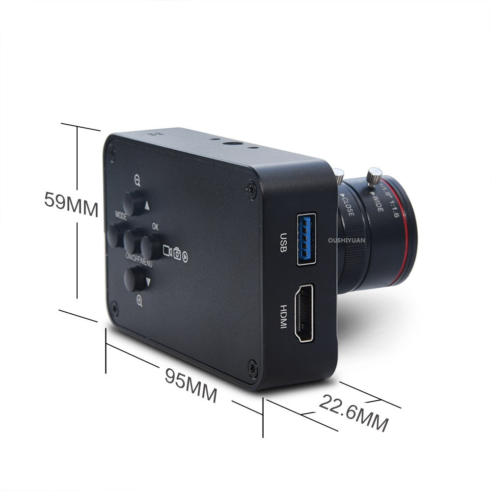 4K HDMI Industrial Camera 12MP Sony IMX377 6-12mm C/CS Mount USB Streaming